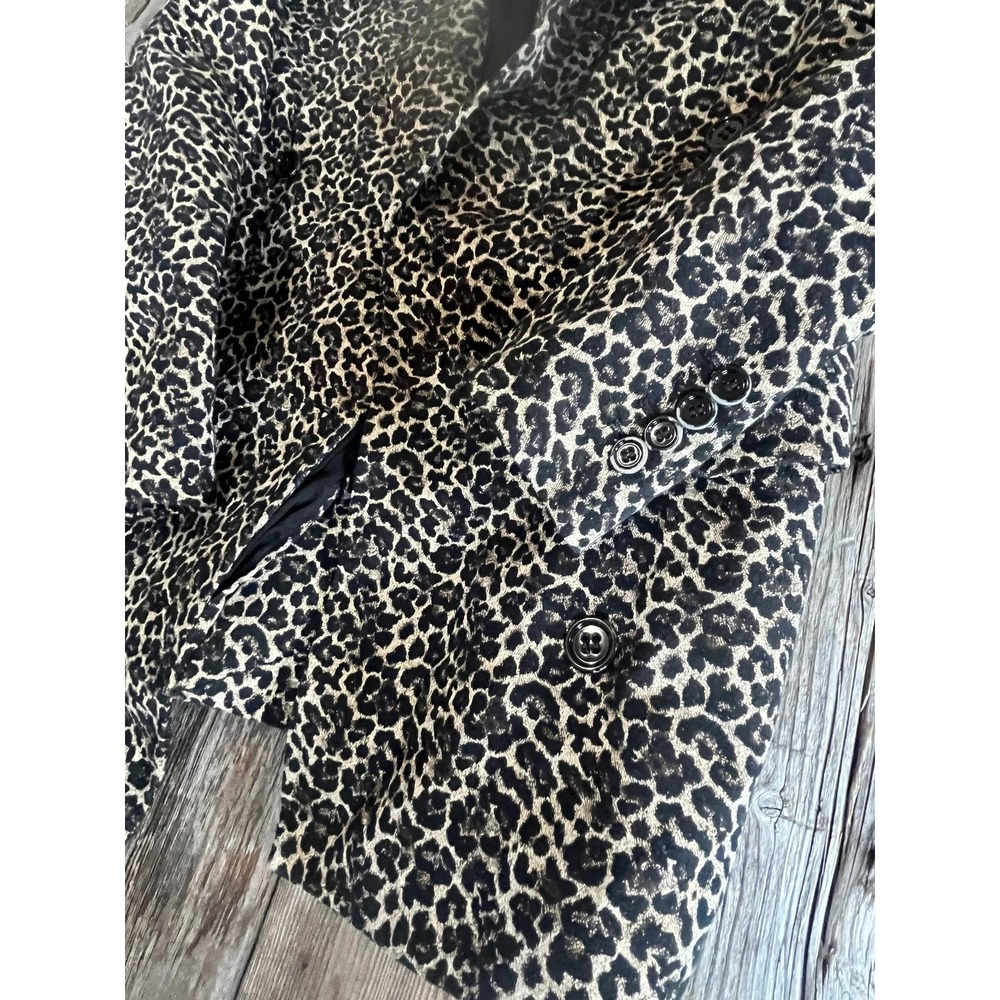 The Kooples Paris Leopard Print Blazer Gold Metallic Double Breasted Jacket 1 S - Picture 3 of 9